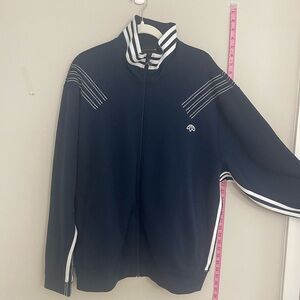 adidas Men's Navy Blue Zip-Up track style jacket